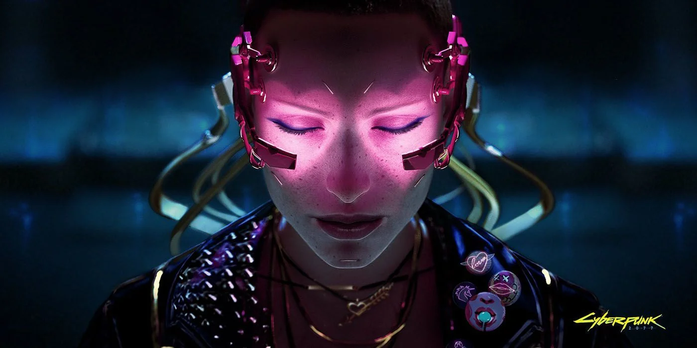 Night City 2045 Wiki comparison guide image showing a crowded Night City street and corporate skyline